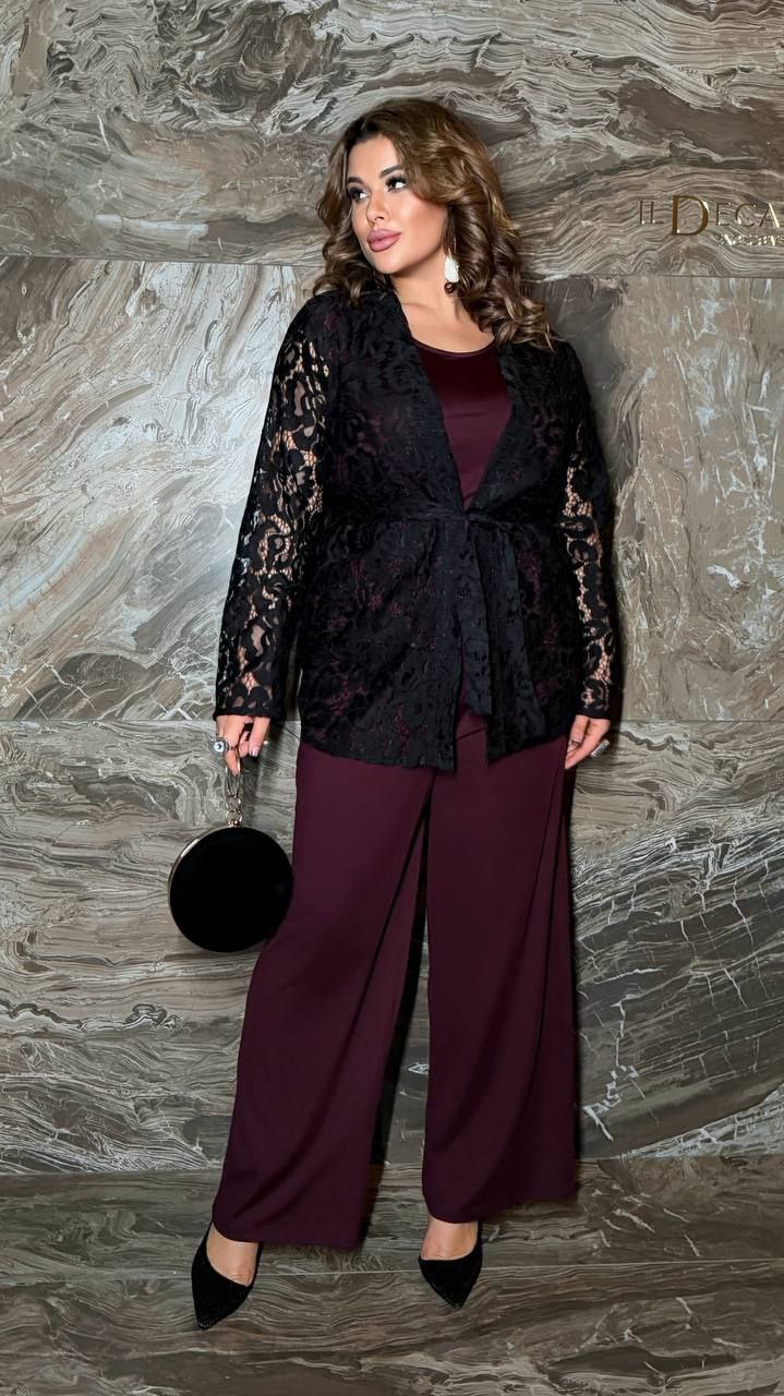 Кардиган
Тканина : гепюр 
Довжина сукні : 85 см.
Довжина рукава : 70 см.
Святковий  кардиган , вільного покрою , з вшитим поясом .