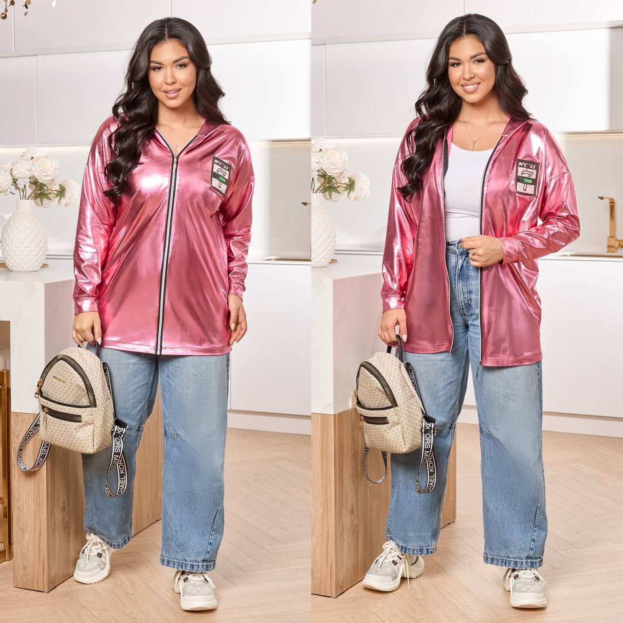 Вітрівка лакована
Вітровка Модель № 
Тканина : шкіра - лаке  ( гарно тягнеться )
Довжина вітровки  : 77 см.
Довжина рукава : 72 см .
Практична вітровка на блискавці , з капюшоном , без підкладки .
Артикул: GARNA-686442