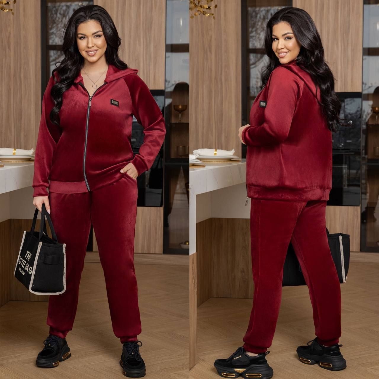 Костюм велюр
Костюм двійка
Модель № 7729-1
Тканина : щільний велюр    ( гарно тягнеться )
Довжина кофти  : 72 см..
Довжина рукава : 78 см. ( від горловини ) 
Довжина штанів : 105 см. (пояс на гумці )
Практичний стильний костюм , штани прямого покрою   , з бічними кишенями  , пояс на гумці  , низ на манжеті . Кофта прямого покрою  , з капюшоном , на блискавці  , низ на манжеті . Тканина  гарної якості , зносостійка  , приємна на дотик , гарно тягнеться .
Артикул: GARNA-896788