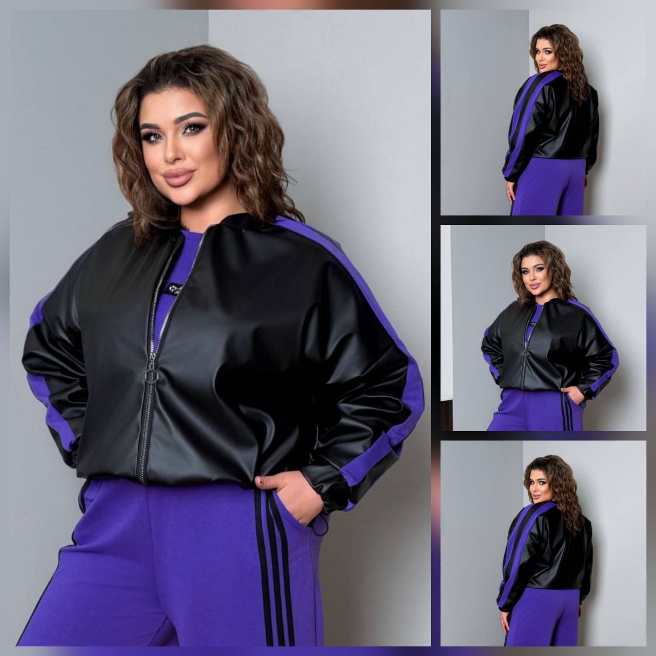 АКЦІЯ Куртка екошкіра
Тканина куртки  : якісна еко - шкіра  , підкладка 
Довжина куртки  : 66 см. 
Довжина рукава : 75 см 
Куртка на блискавці , рукав з ломпасом , низ на фіксаторі , на підкладці   
Артикул: GARNA-842522